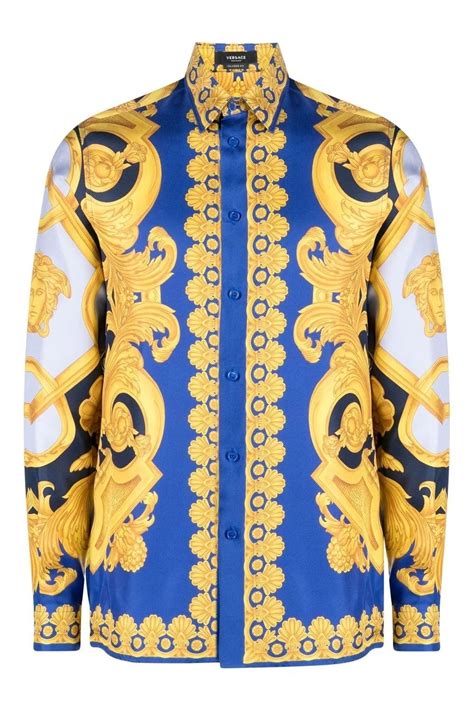 versace barocco silk shirt